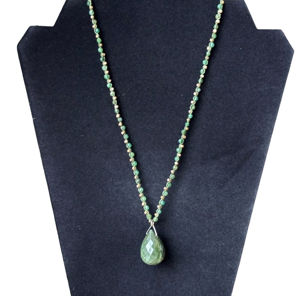 Chan Luu Aventurine Beaded Necklace with Sterling Clasp Handcrafted Boho